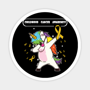 childhood cancer awareness t shirt dabbing unicorn warrior Magnet